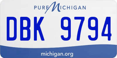 MI license plate DBK9794