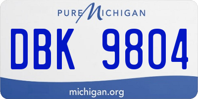 MI license plate DBK9804