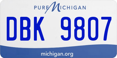 MI license plate DBK9807