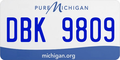MI license plate DBK9809