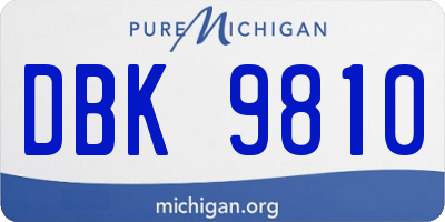 MI license plate DBK9810