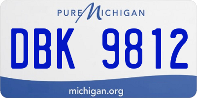 MI license plate DBK9812