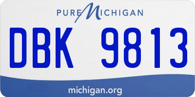 MI license plate DBK9813