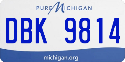 MI license plate DBK9814