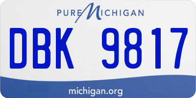 MI license plate DBK9817