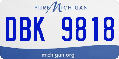 MI license plate DBK9818