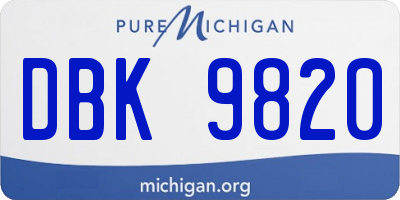 MI license plate DBK9820