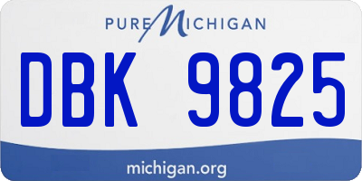 MI license plate DBK9825