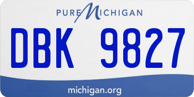 MI license plate DBK9827