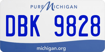 MI license plate DBK9828