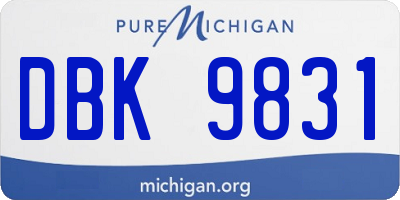 MI license plate DBK9831