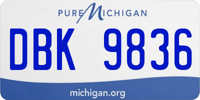 MI license plate DBK9836
