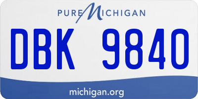 MI license plate DBK9840