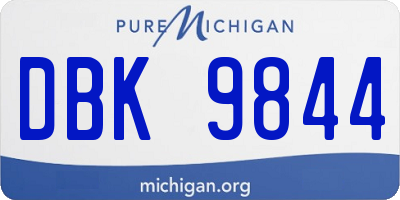 MI license plate DBK9844