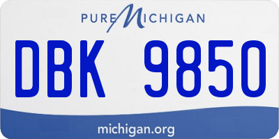 MI license plate DBK9850