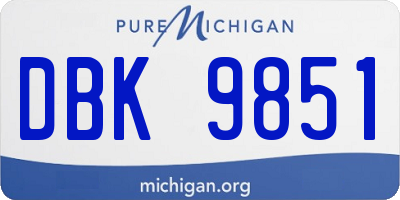 MI license plate DBK9851