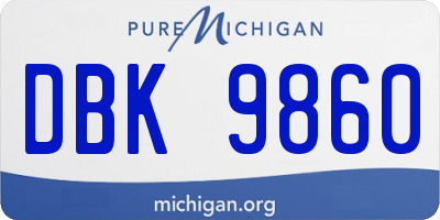 MI license plate DBK9860