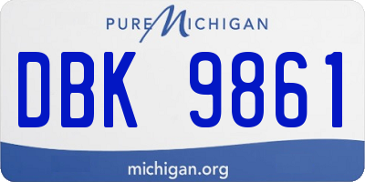 MI license plate DBK9861