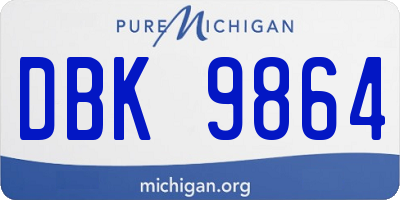 MI license plate DBK9864