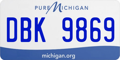 MI license plate DBK9869