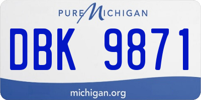 MI license plate DBK9871