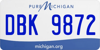 MI license plate DBK9872