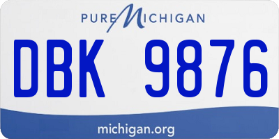 MI license plate DBK9876