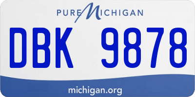 MI license plate DBK9878