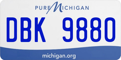 MI license plate DBK9880