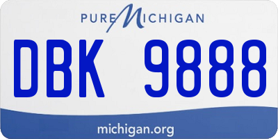 MI license plate DBK9888