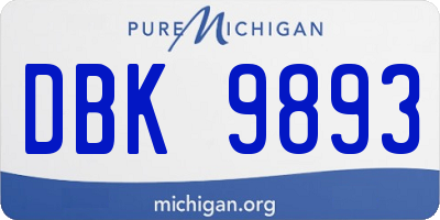 MI license plate DBK9893