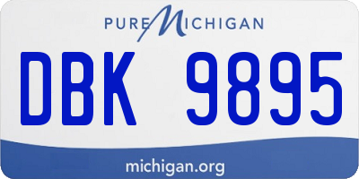 MI license plate DBK9895