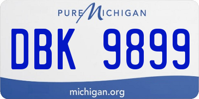 MI license plate DBK9899
