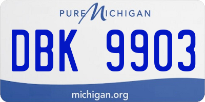 MI license plate DBK9903