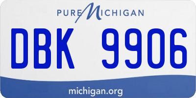 MI license plate DBK9906