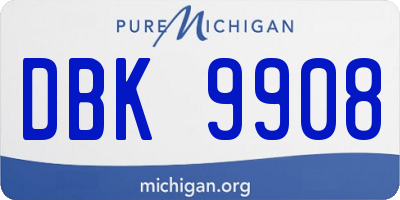 MI license plate DBK9908