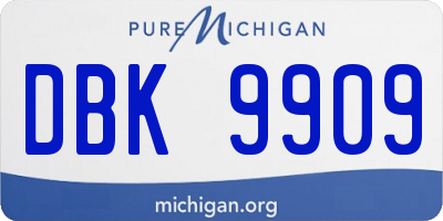 MI license plate DBK9909