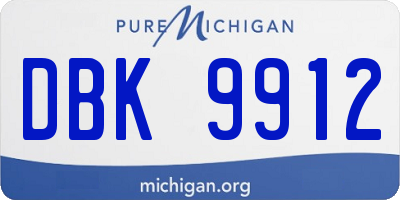 MI license plate DBK9912