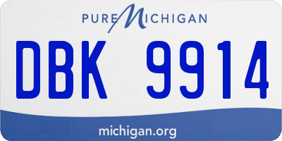 MI license plate DBK9914