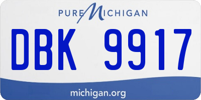 MI license plate DBK9917