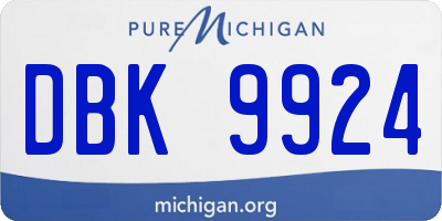 MI license plate DBK9924