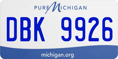 MI license plate DBK9926