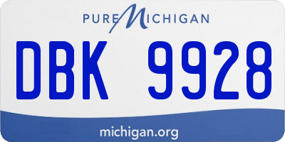 MI license plate DBK9928