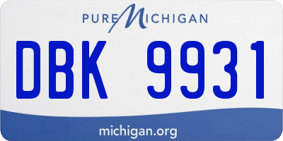 MI license plate DBK9931