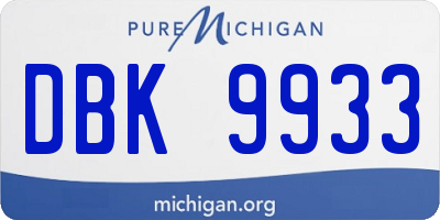 MI license plate DBK9933