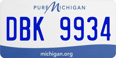 MI license plate DBK9934