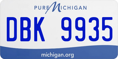 MI license plate DBK9935