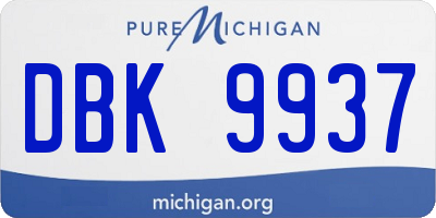MI license plate DBK9937