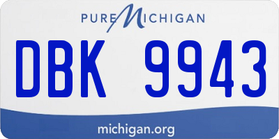 MI license plate DBK9943