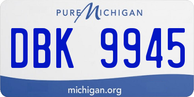 MI license plate DBK9945
